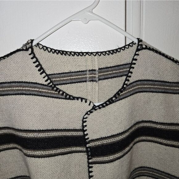 CELINE 21 SS Striped Wool Blanket Coat Vintage - Picture 6 of 16